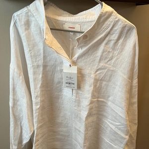 Fred Segal White Xirena long sleeved white linen shirt